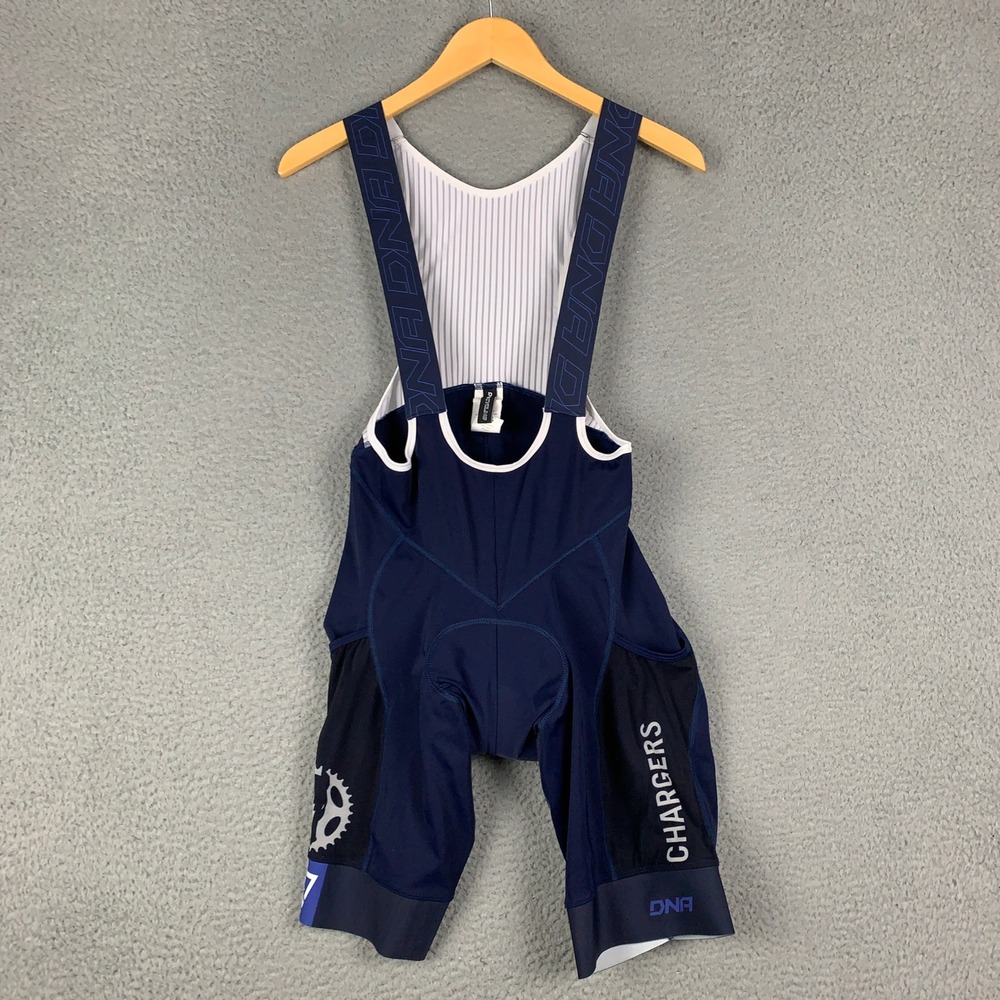 DNA Cycling Bib Shorts Adult XL Navy Blue Padded Bike Racing Chargers Hangar 15